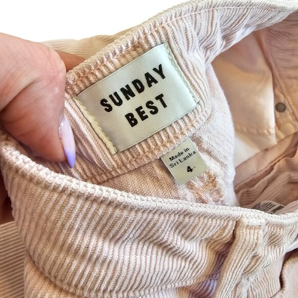 Sunday Best Aritzia Pink Corduroy Pants Sz 4 - Picture 5 of 7